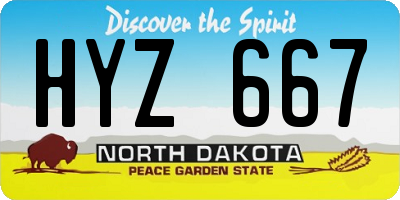 ND license plate HYZ667