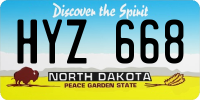 ND license plate HYZ668