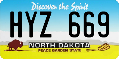 ND license plate HYZ669