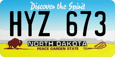 ND license plate HYZ673