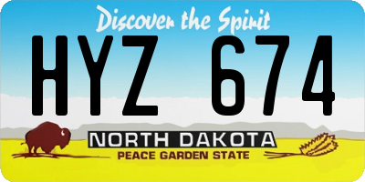 ND license plate HYZ674
