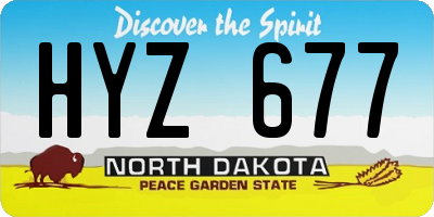 ND license plate HYZ677