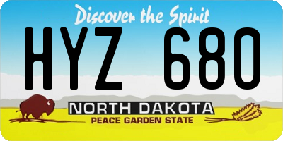 ND license plate HYZ680