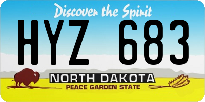 ND license plate HYZ683