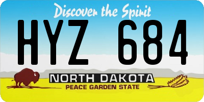 ND license plate HYZ684