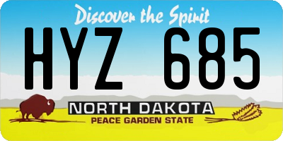ND license plate HYZ685