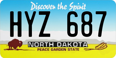 ND license plate HYZ687