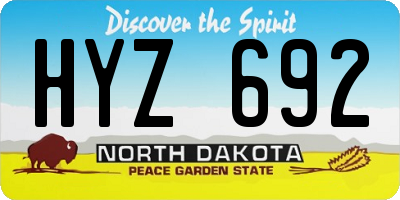 ND license plate HYZ692
