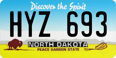 ND license plate HYZ693