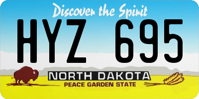 ND license plate HYZ695