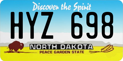 ND license plate HYZ698