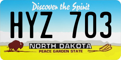 ND license plate HYZ703