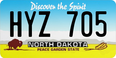 ND license plate HYZ705