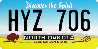 ND license plate HYZ706