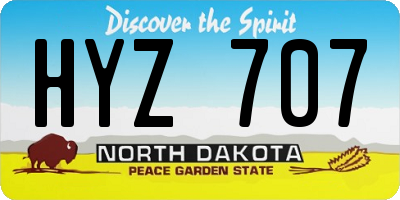 ND license plate HYZ707