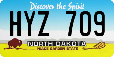 ND license plate HYZ709
