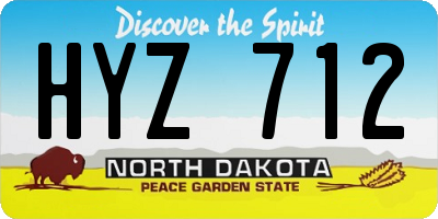 ND license plate HYZ712
