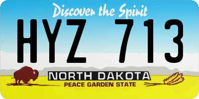 ND license plate HYZ713