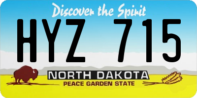 ND license plate HYZ715