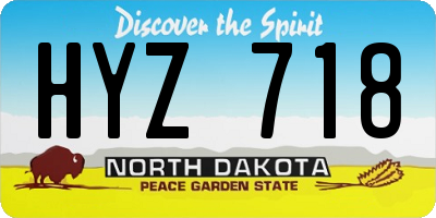 ND license plate HYZ718