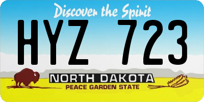 ND license plate HYZ723