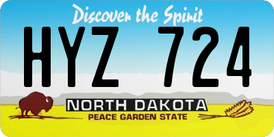 ND license plate HYZ724