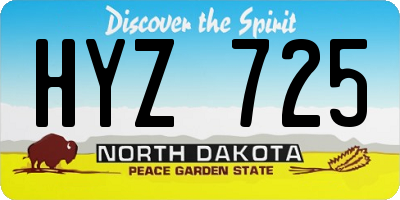 ND license plate HYZ725