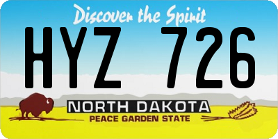 ND license plate HYZ726