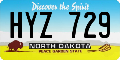 ND license plate HYZ729