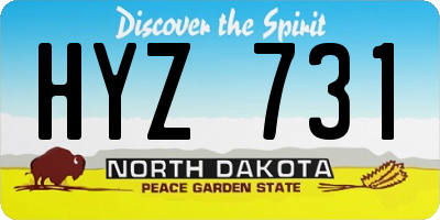 ND license plate HYZ731