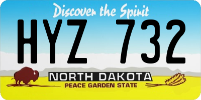 ND license plate HYZ732