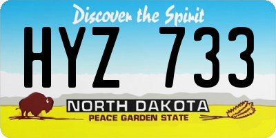 ND license plate HYZ733