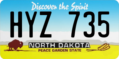 ND license plate HYZ735