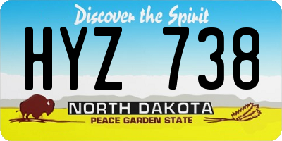 ND license plate HYZ738