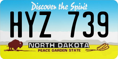 ND license plate HYZ739