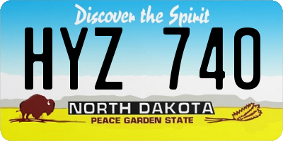 ND license plate HYZ740