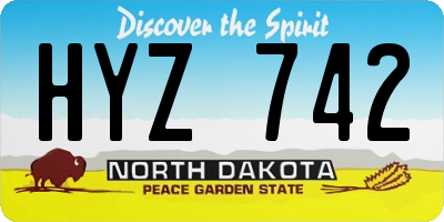 ND license plate HYZ742