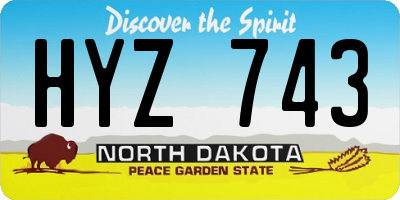 ND license plate HYZ743