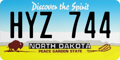 ND license plate HYZ744
