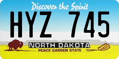 ND license plate HYZ745
