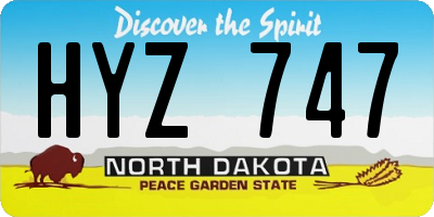 ND license plate HYZ747