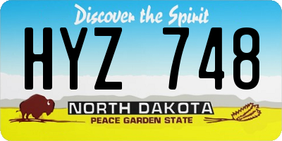 ND license plate HYZ748