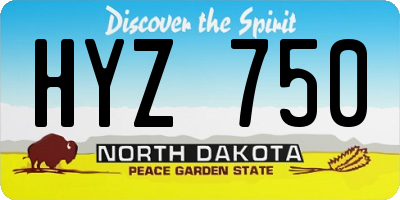 ND license plate HYZ750
