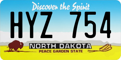 ND license plate HYZ754