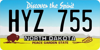 ND license plate HYZ755