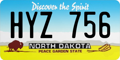 ND license plate HYZ756