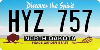 ND license plate HYZ757