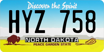 ND license plate HYZ758