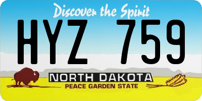 ND license plate HYZ759