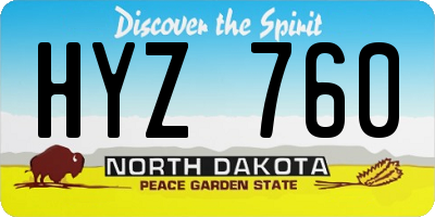 ND license plate HYZ760